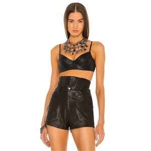 DUNDAS x REVOLVE Lou Leather Bralette in Black Size S